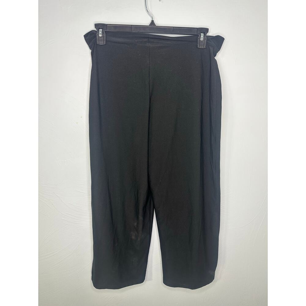 Spanx Wide Leg Cropped Pull On Pants Women's Plus Size 1X Black Flowy Stretch - Picture 2 of 6